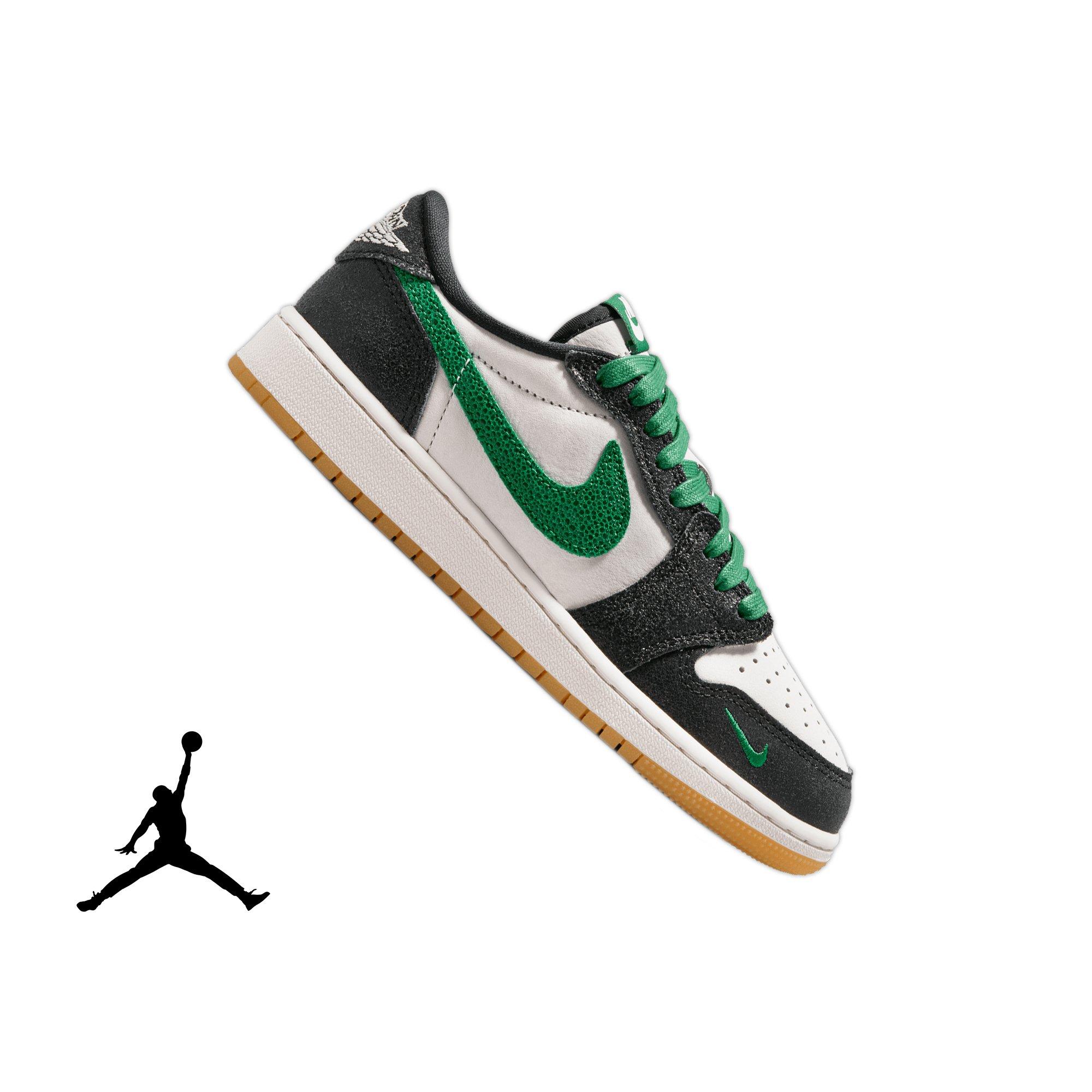 Jordan 1 Retro Low OG "Pine Green" Grade School Kids' Shoe - PHANTOM/PINE GREEN/BLACK